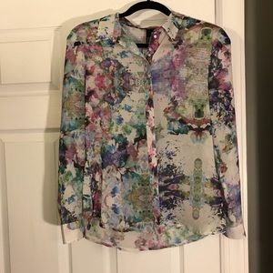 HM Sheer multicolor blouse